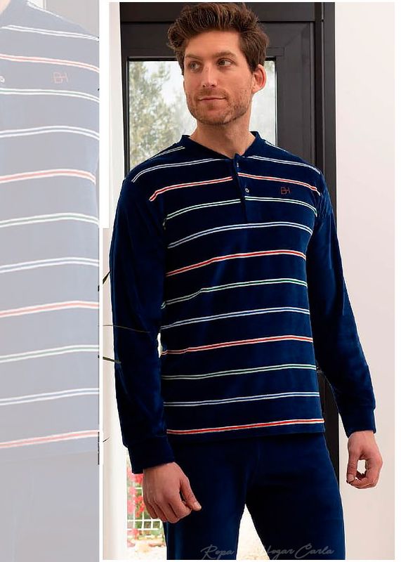 Pijama hombre - Cesar de tejido coralina