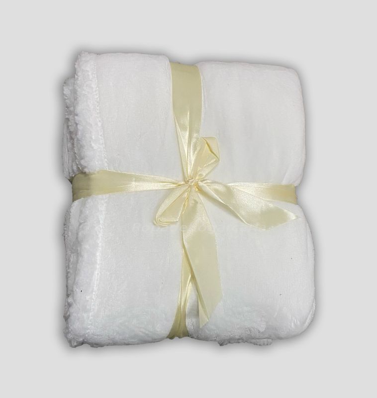 Manta con Sherpa Blanca - Tela Marinera