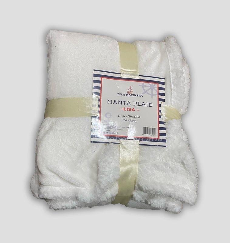 Manta con Sherpa Blanca - Tela Marinera