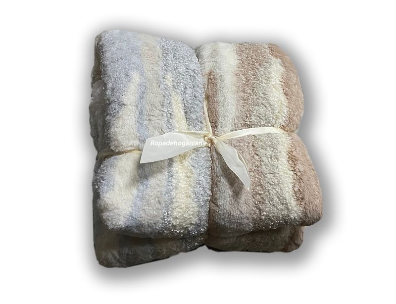 Manta Sherpa Mármol Beige - Blanca Hernández