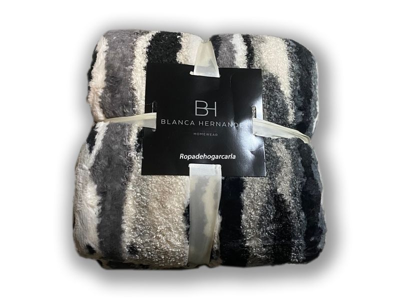 Manta Sherpa Mármol Gris - Blanca Hernández