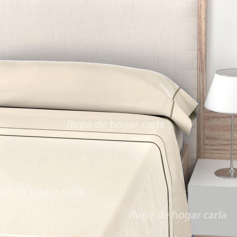 Juego de Sábanas lisas con jaretón Beige