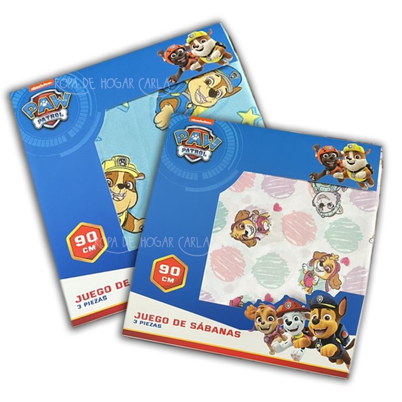 Juego de sábanas infantiles patrulla canina azul