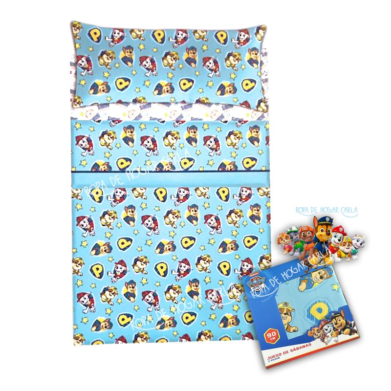 Juego de sábanas infantiles patrulla canina azul