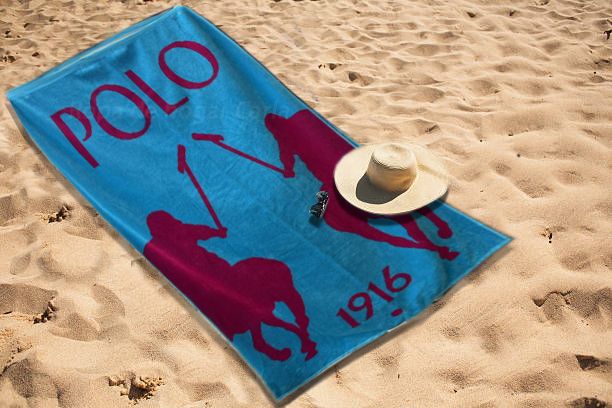 Toalla de playa con diseño - Rosa azul