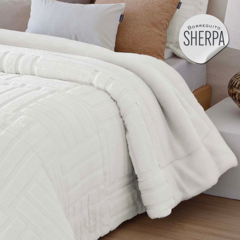 Edredón conforter con Sherpa Adrien + Fundas de cojín