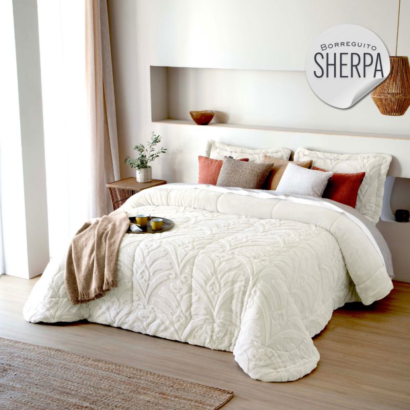 Edredón Conforter Sherpa Elai + 2 Fundas Cojín 50 x 70 cm