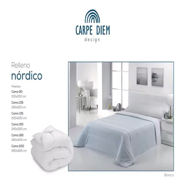 Edredón nórdico CARPE DIEM 350 gr/m²  fibra hueca siliconada tacto melocotón