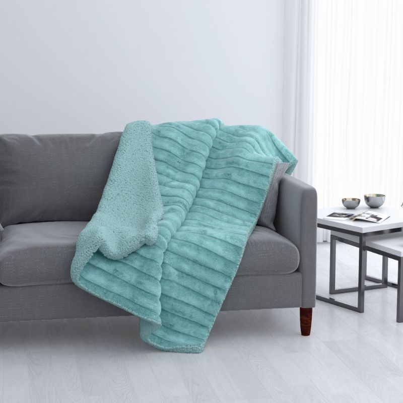 Manta Jacquard Largue Stripe Aguamar - Sherpa