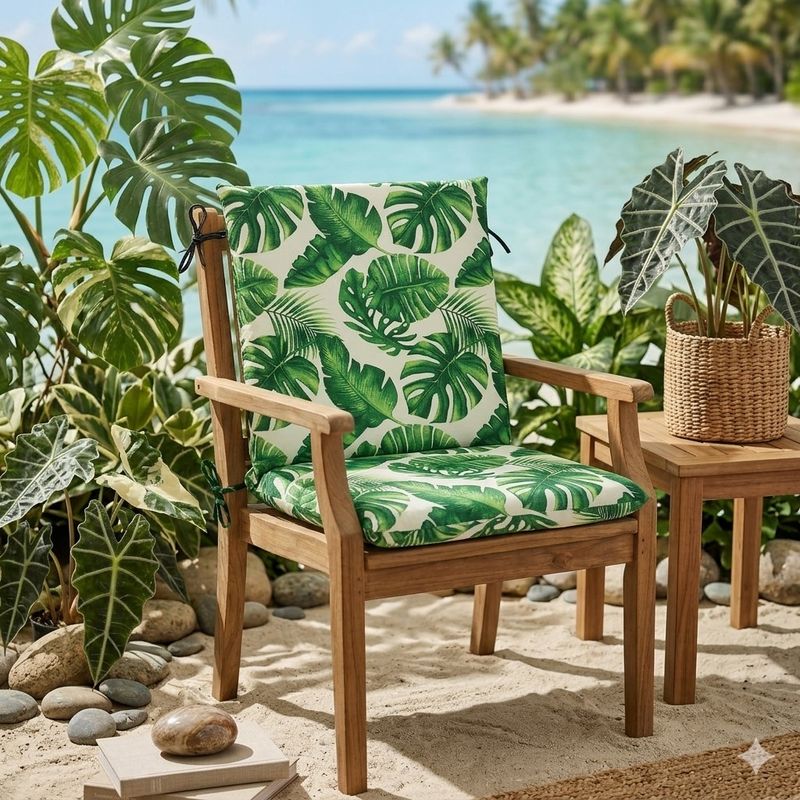 Asiento de loneta con respaldo tres estampados