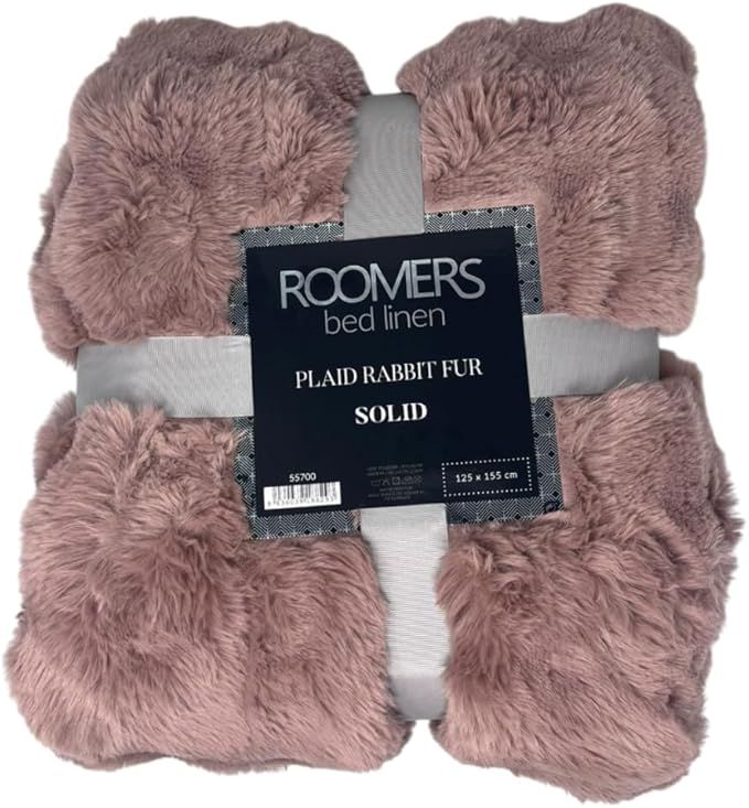 Manta de Lujo Ultra suave para Sofá o Cama  con Sherpa - Rosa