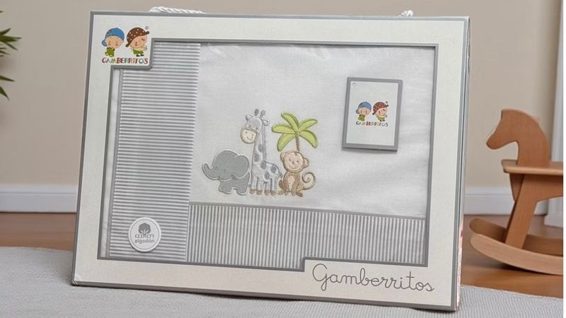Sábanas MiniCuna Bebé Safari Gris