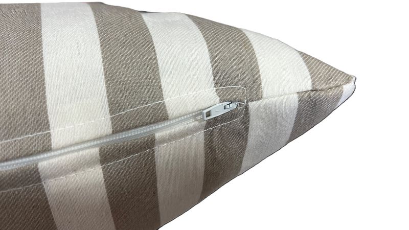 Cojín Rayado Beige-Blanco