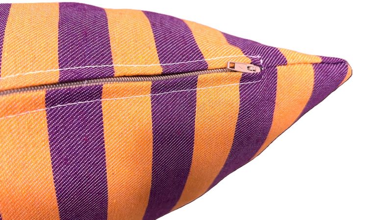 Cojín Rayado Naranja-Fucsia