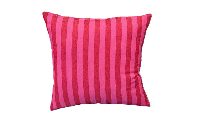 Cojín Rayado Fucsia-Rojo
