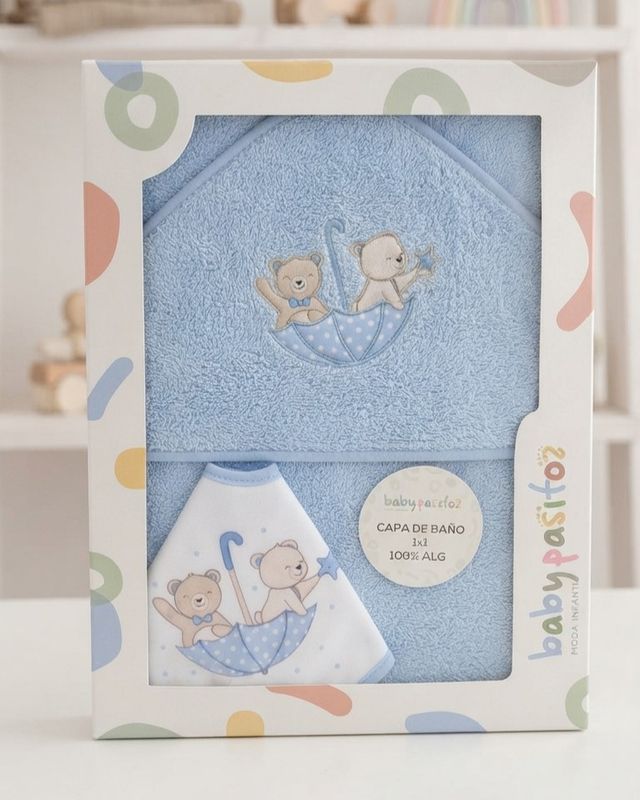 Capa de Baño Bebé Ositos Azul