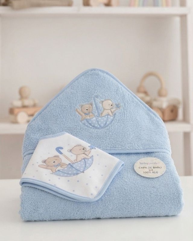 Capa de Baño Bebé Ositos Azul