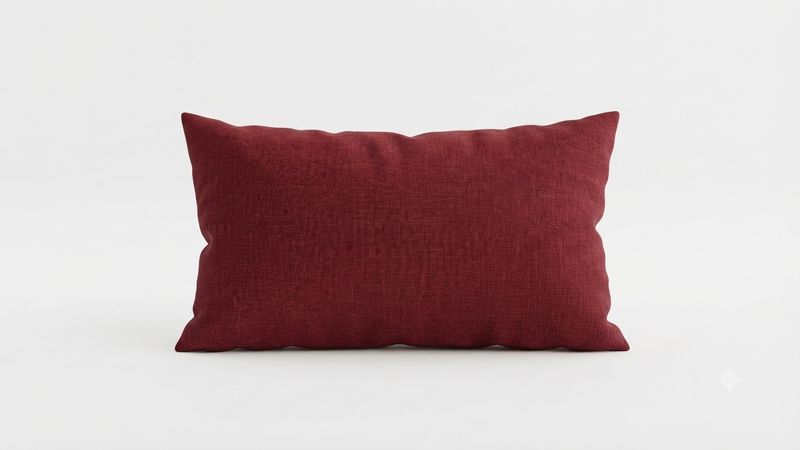 Funda de Cojín Basic Loneta Granate