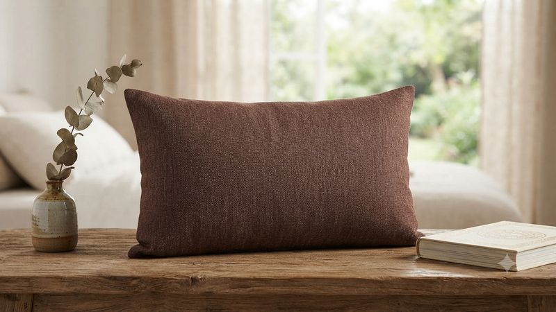 Funda de Cojín Basic Loneta Marrón