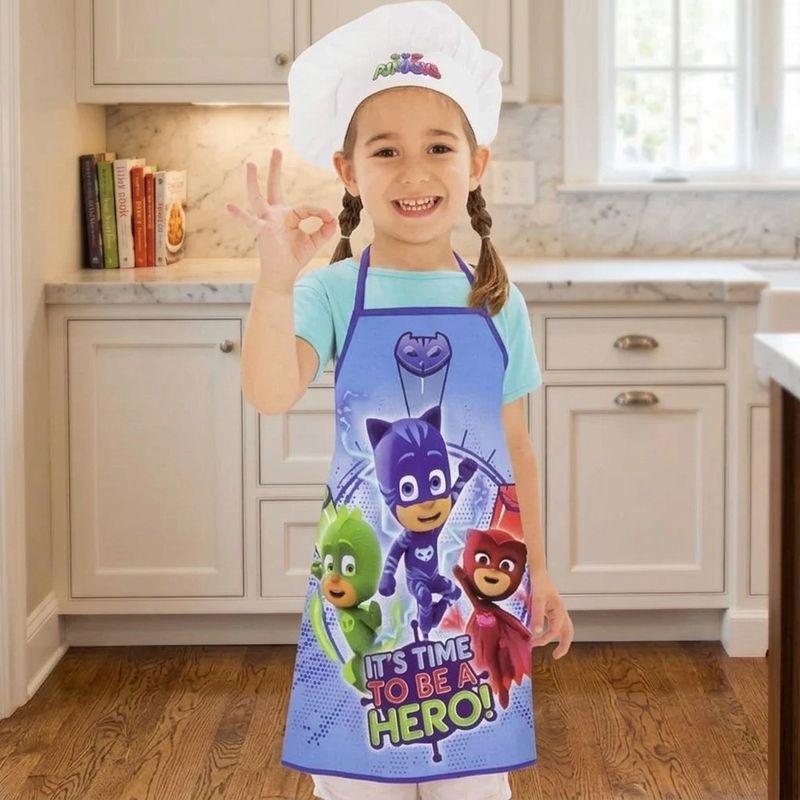 Delantal Infantil PJ Masks con Sombrero de Cocinero | 3-8 Años
