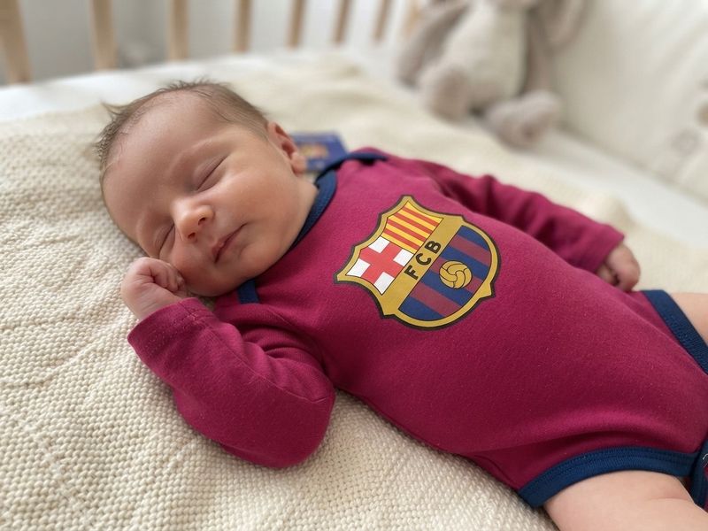 Body para Bebé de Algodón FC Barcelona Manga Larga – Producto Oficial