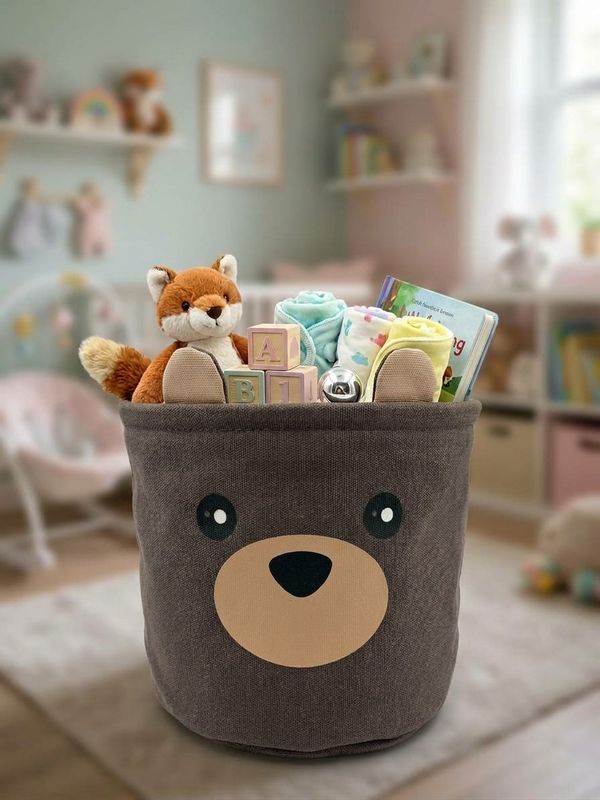 Cesta Redonda Infantil Oso Pardo