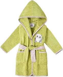 Albornoz Infantil de Rizo de Algodón - Panda Verde Interbaby