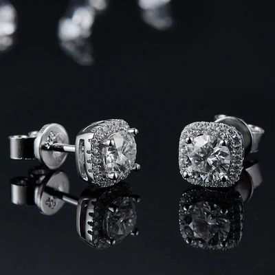 Elegant Square Moissanite Diamond Earrings