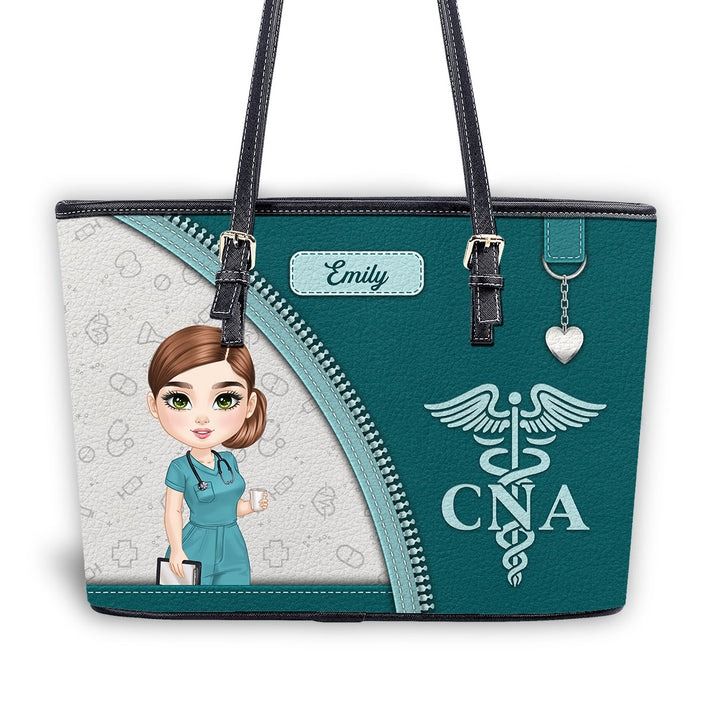 Simple Nurse Life - Personalized Custom Nurse Leather Tote Bag