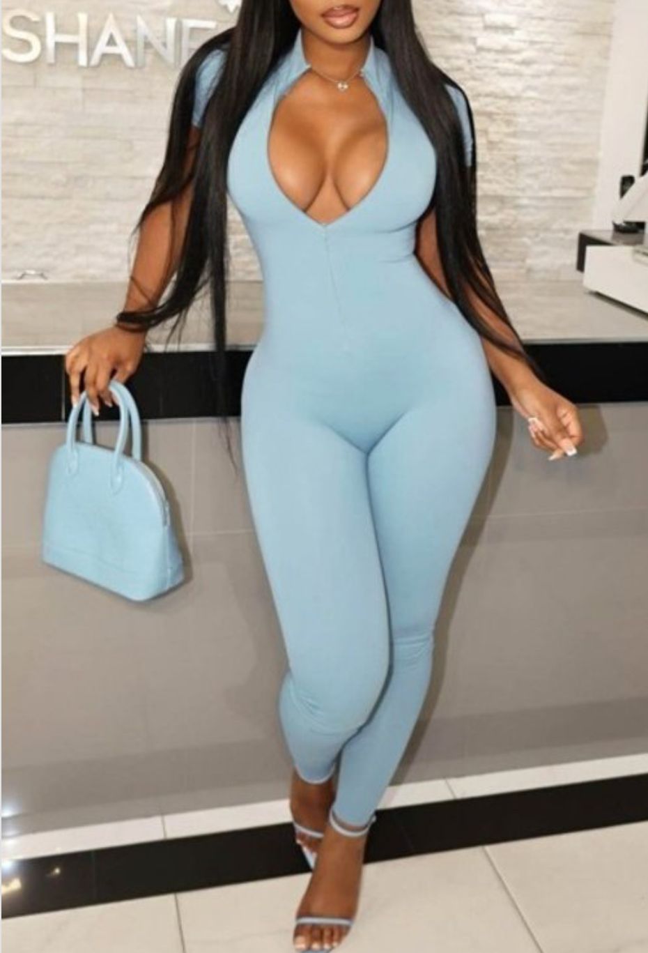 Skinny jumpsuit spring and summer slim trousers