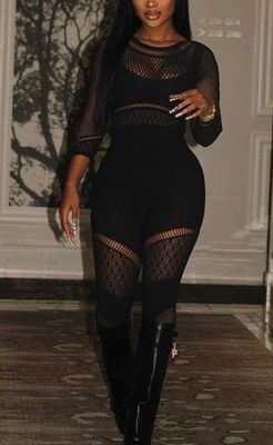 CROCHET MESH JUMPSUITS