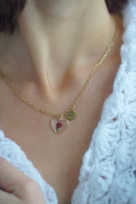 🌹 Collier Coeur de rose