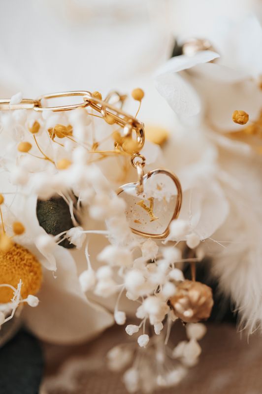 Coeur initiale Dentelle - Breloque à l'unité pour MÉTIS