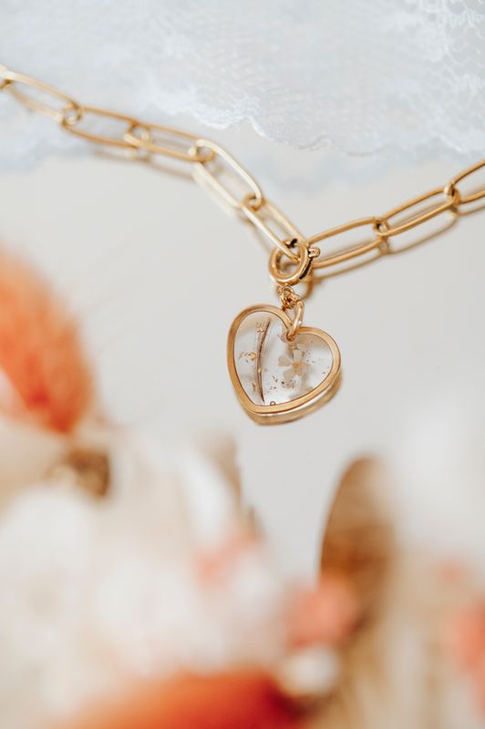 Cœur méché Dentelle - Breloque à l'unité pour MÉTIS