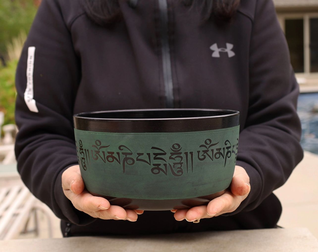 Green Tibetan Bowl 8&quot;