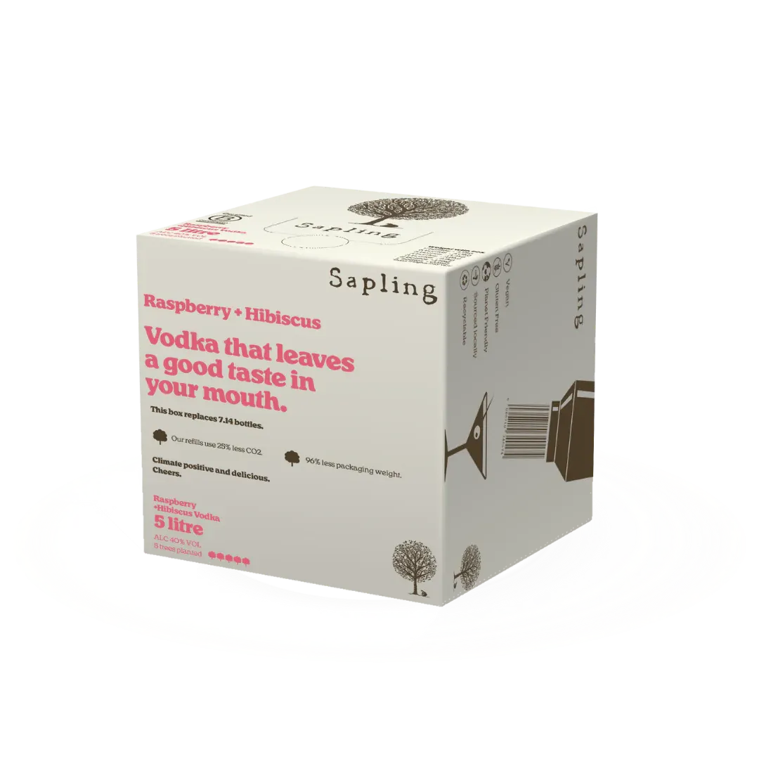 Sapling Raspberry Vodka Bag in Box 5L, Pack size: 1 Bag in Box - 5 litre Vodka