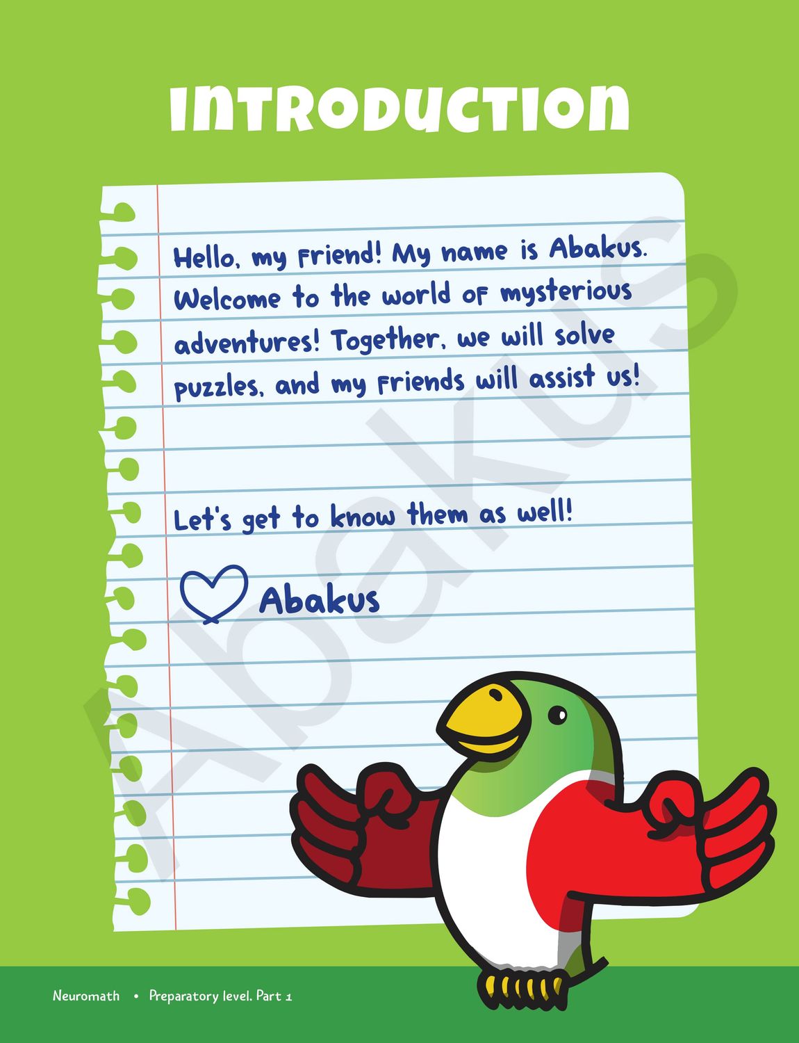 Abakus Neuromath. Preparatory Level. Part 1.