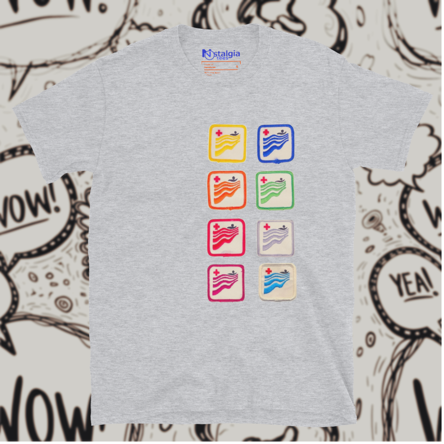 Cotton Blend Sports Grey Unisex Softstyle T-Shirt for Swim Badges