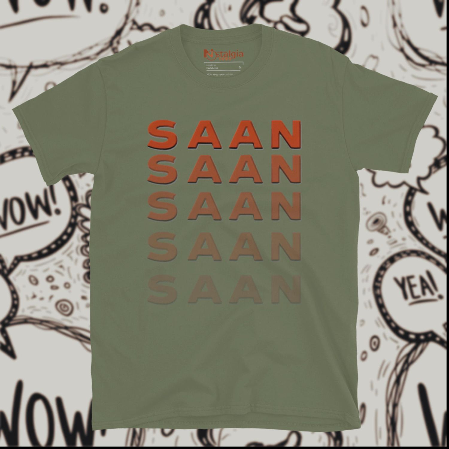 100% Cotton Army Green Unisex Softstyle T-Shirt for Saan