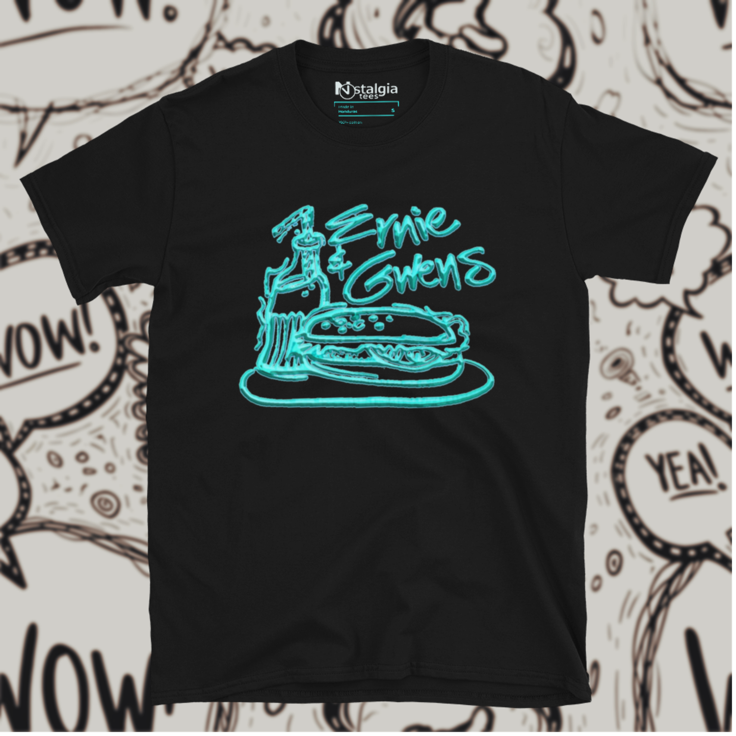 100% Cotton Black Unisex Softstyle T-Shirt for Ernie &amp; Gwens