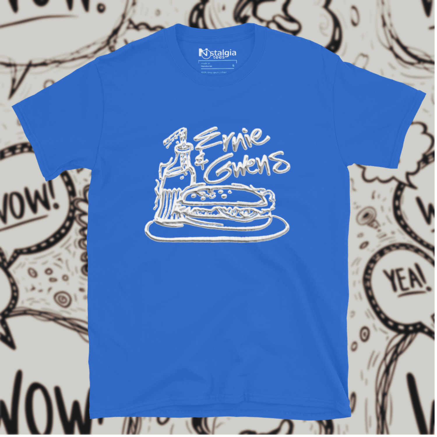 100% Cotton Blue Unisex Softstyle T-Shirt for Ernie &amp; Gwens