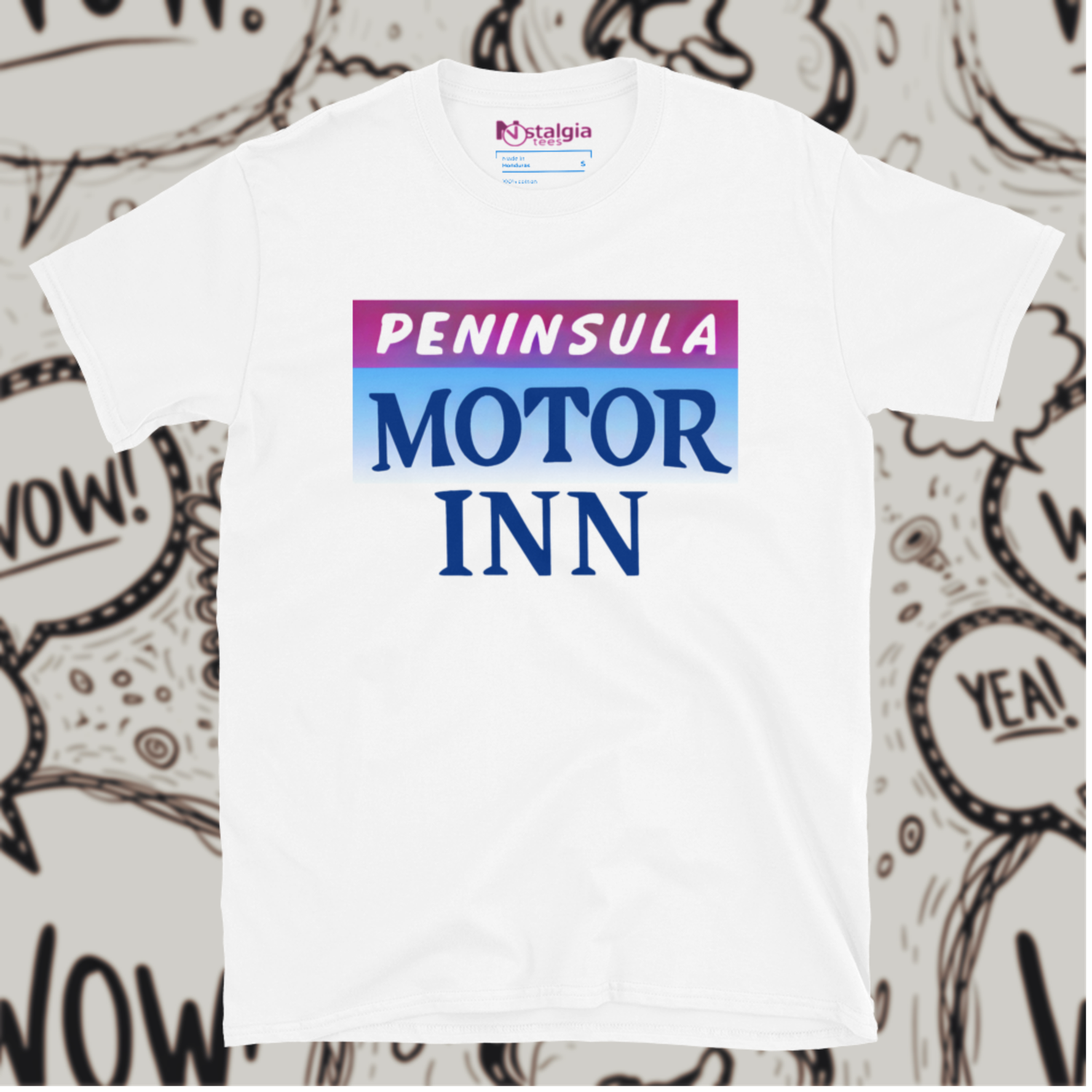 100% Cotton White Unisex Softstyle T-Shirt for Peninsula Motor Inn