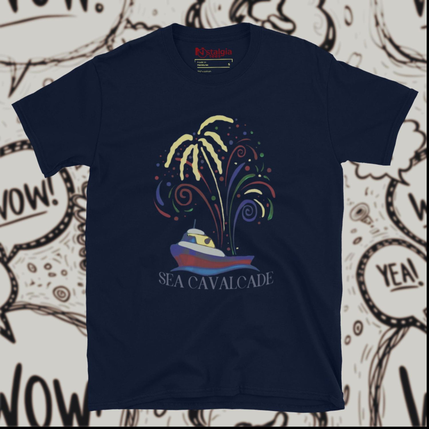 100% Cotton Navy Unisex Softstyle T-Shirt for Sea Cavalcade