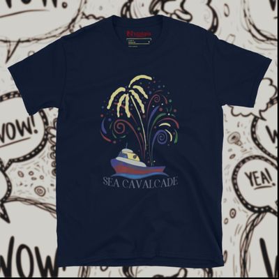 100% Cotton Navy Unisex Softstyle T-Shirt for Sea Cavalcade