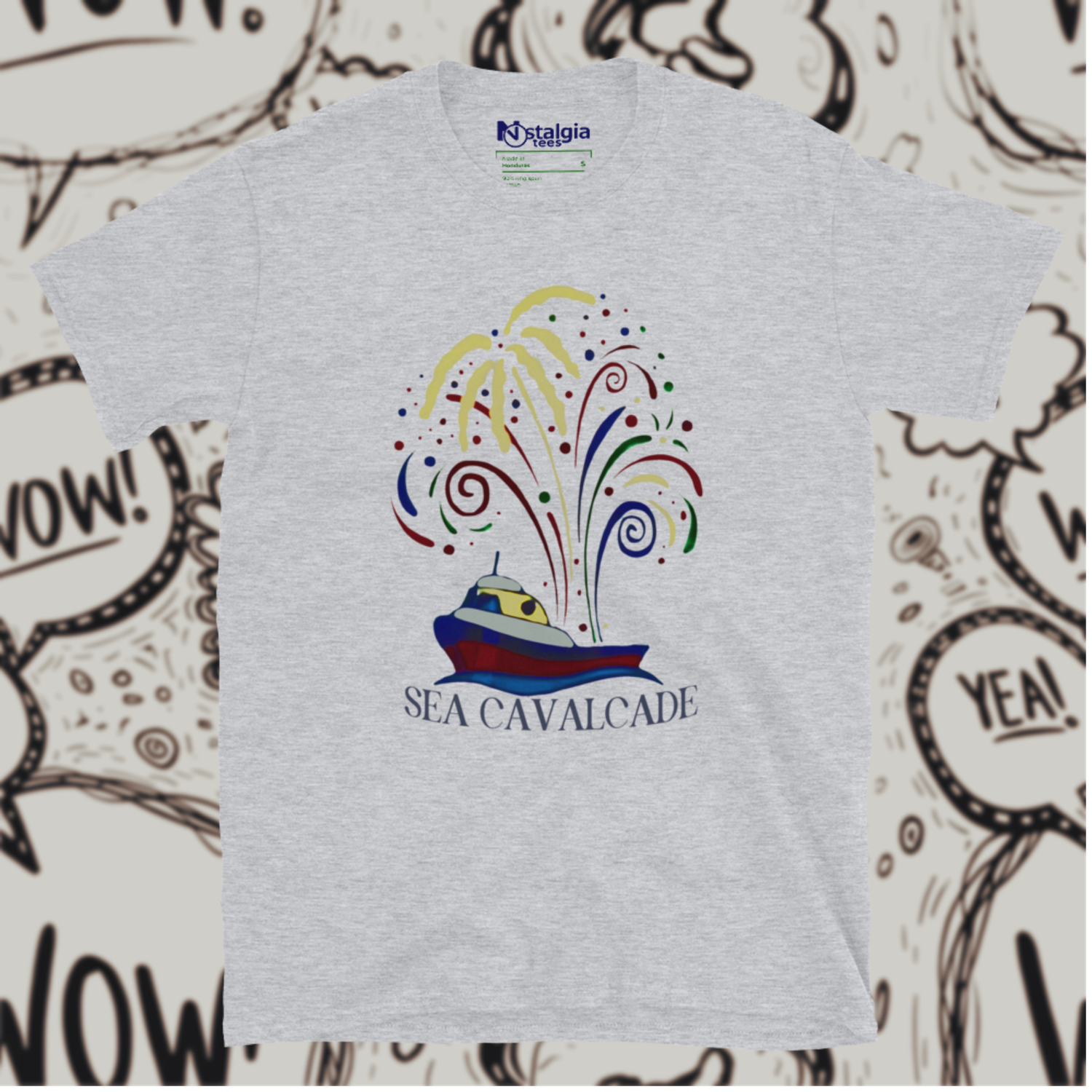 Cotton Blend Sports Grey Unisex Softstyle T-Shirt for Sea Cavalcade