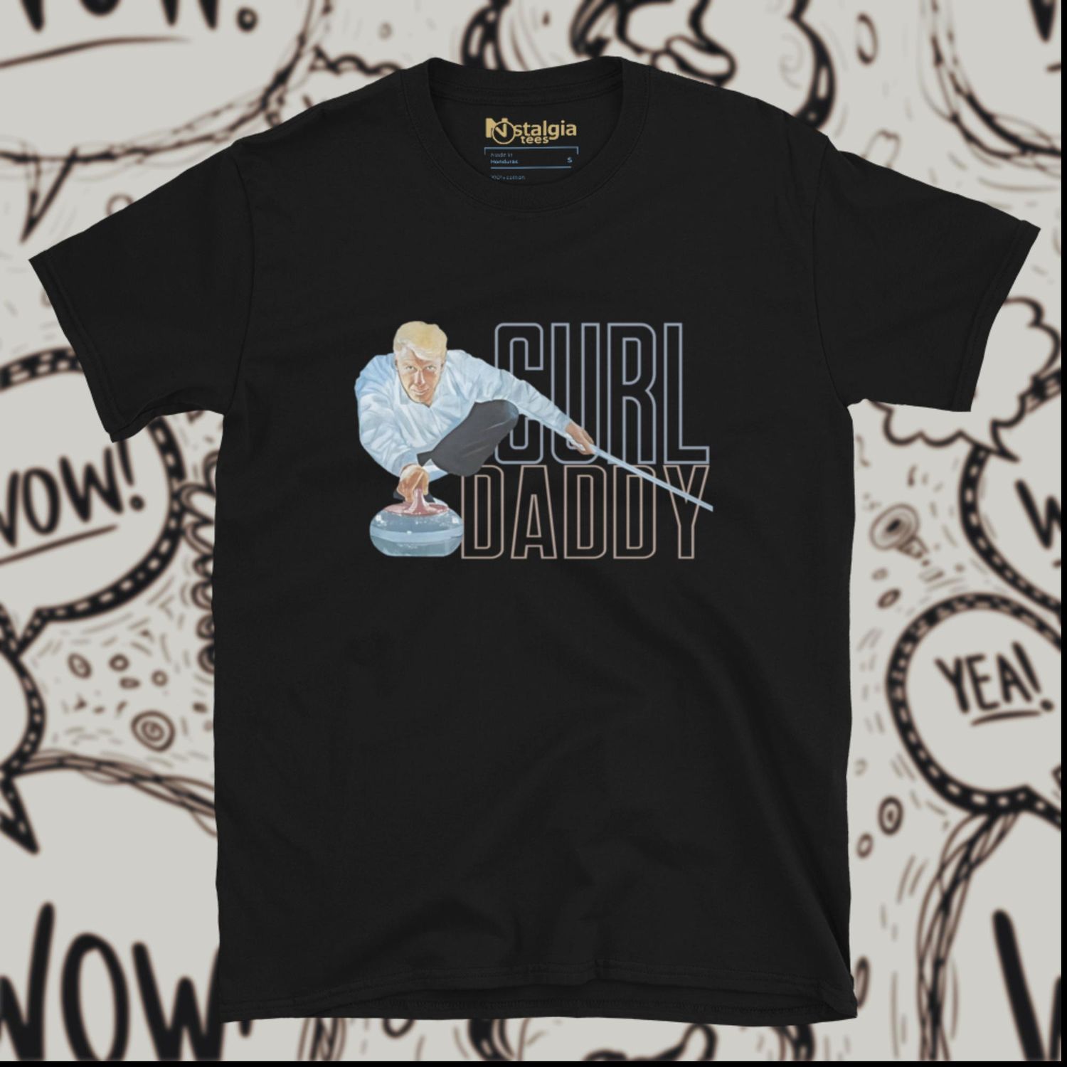 100% Cotton Black Unisex Softstyle T-Shirt for Curling Rink