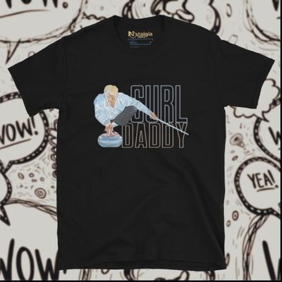 100% Cotton Black Unisex Softstyle T-Shirt for Curling Rink