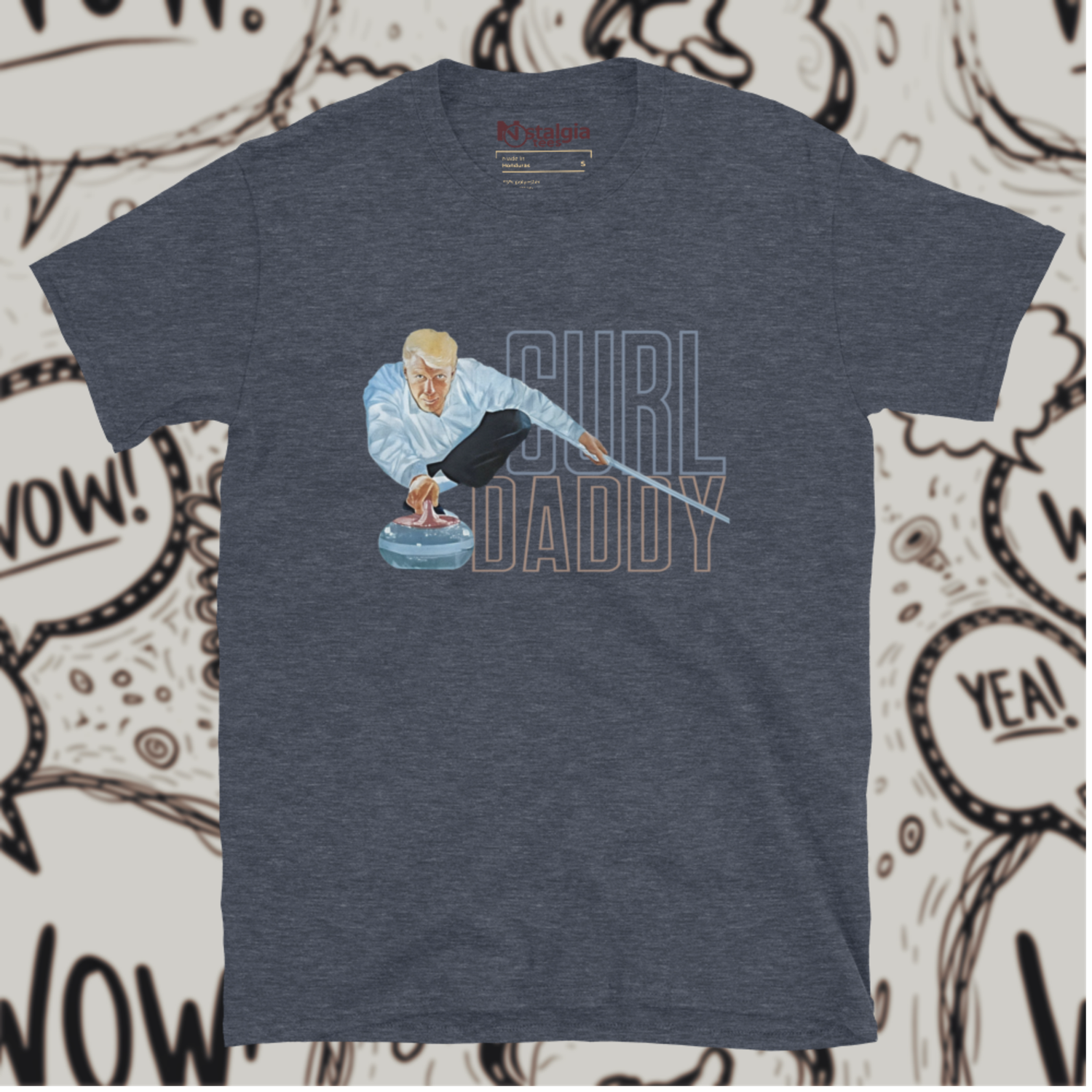 Cotton Blend Heather Navy Unisex Softstyle T-Shirt for Curling Rink