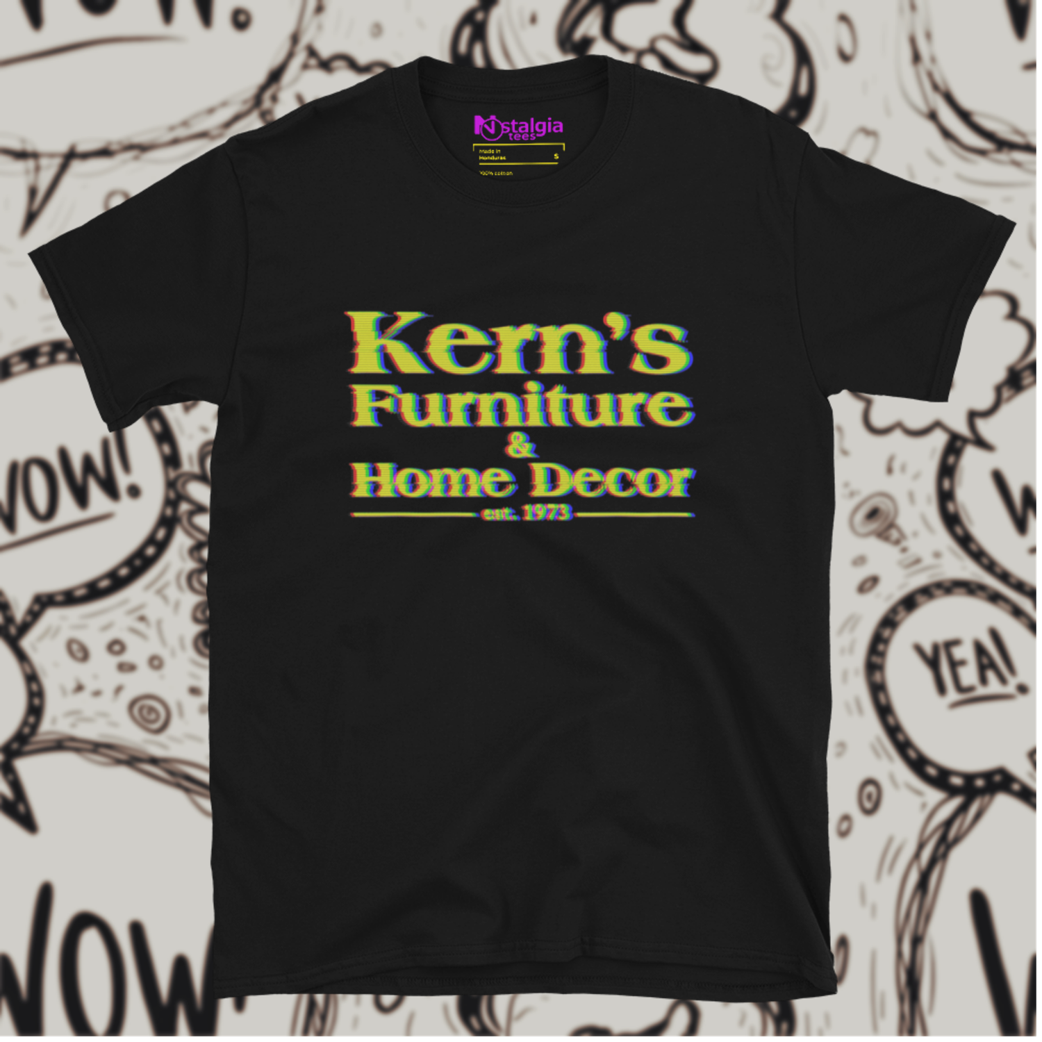 100% Cotton Black Unisex Softstyle T-Shirt for Kern's