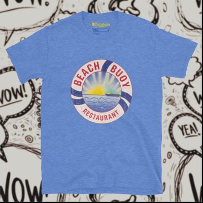 Cotton Blend Royal Heather Unisex Softstyle T-Shirt for Beach Buoy Restaurant